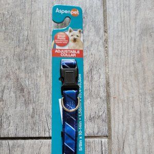Blue Striped Dog Collar for Small Dogs